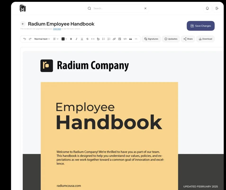 Employee Handbook Builder