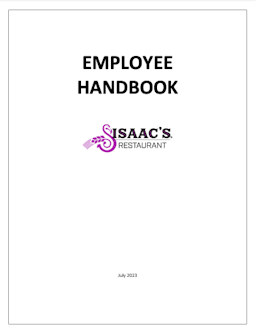 Restaurant Handbook Example